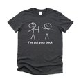 thumbnail image 4 of I've Got Your Back Shirt for Men Funny Stick Figure Graphic Tee for Adults Dark Gray Heather Shirt Adult Medium, 4 of 5