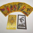 thumbnail image 2 of Nuevo jinete de plástico estampado en caliente hoja de oro tarot exquisito juego de mesa tarjetas de adivinación para colección, 2 of 3