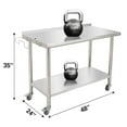 thumbnail image 3 of EDTara Stainless Steel Prep & Work Table with Backsplash, Heavy Duty Kitchen Table with Adjustable Undershelf and Feet for Restaurant, Home & Hotel, 3 of 6