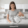 thumbnail image 4 of OVENTE 1.7L Stainless Steel Electric Kettle, 1500W Power, White KS777W | Fast Boiling Heater, BPA Free, Cordless Body Design, Auto Shut-Off, Boil-Dry Protection, Indicator Light and Removable Filter, 4 of 8