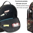 thumbnail image 5 of Lsque Classical Rose Crown Skull Pattern Backpack – School Travel Canvas Daypack with Ergonomic Padded Straps, Multiple Compartments & Leather Handle, 5 of 5