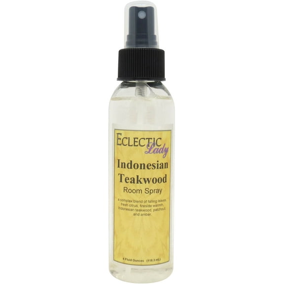 Indonesian Teakwood Room Spray by Eclectic Lady, 4 Ounces, Fragrant Aromatic Room Mist For Home, Room, Office