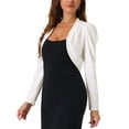 thumbnail image 4 of INSPIRE CHIC Open Front Bolero for Women's Long Sleeve Shrug Crop Cardigan XS White, 4 of 6