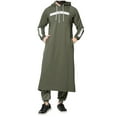 thumbnail image 1 of Mens New Long Sleeved Hooded Drawstring Long Hoodie Retro Striped Pocket Robe, 1 of 1