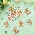 thumbnail image 4 of 25 PCS Bear Baby Shower Cake Decorations Sage Green - We Can Bearly Wait Cake Topper & Cupcake Toppers Double Sided Printing, Greenery Bear Baby Shower Decor for Pregnancy Celebration Newborn Party, 4 of 8