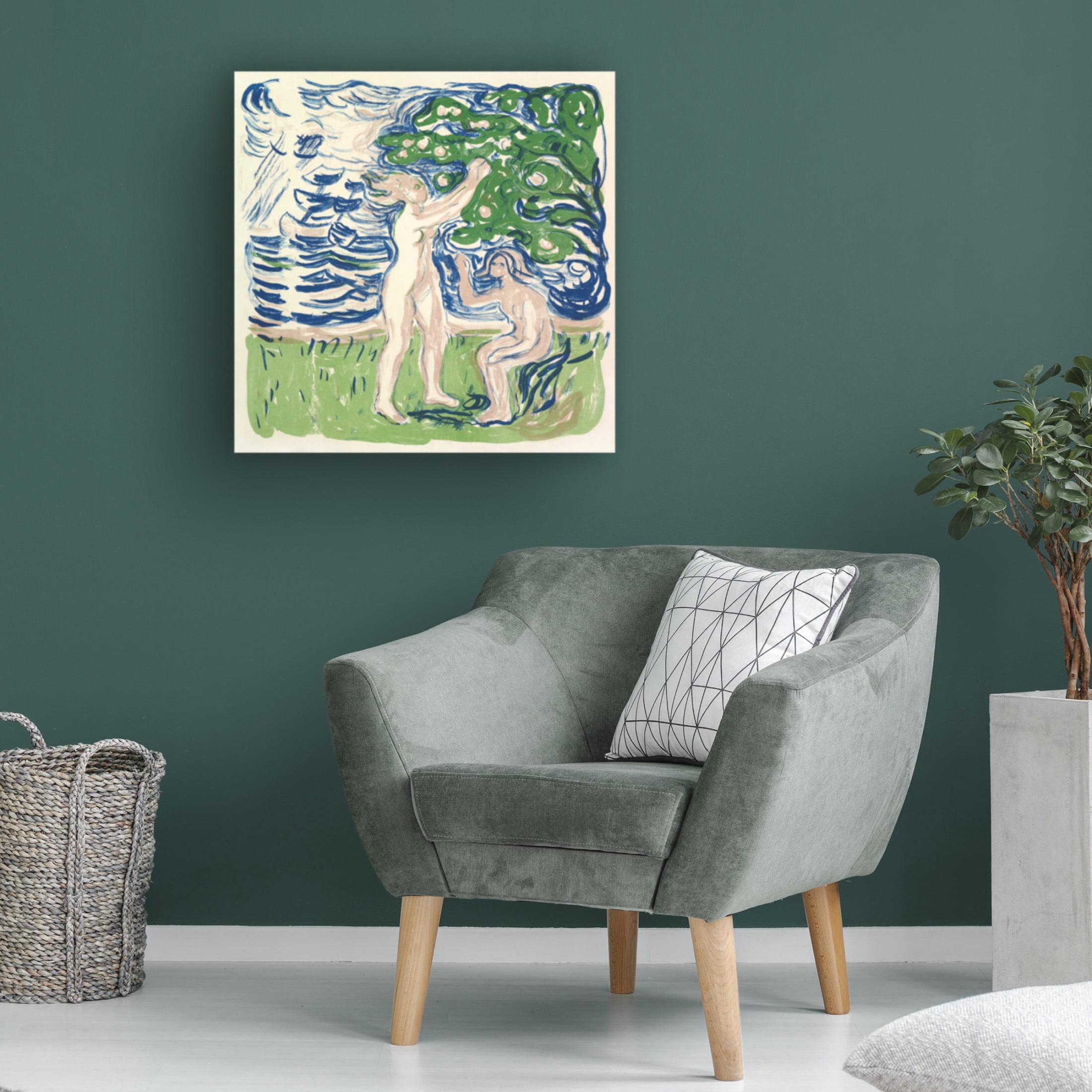 Trademark Fine Art Pictufy Girls Picking Apples Canvas Wall Art
