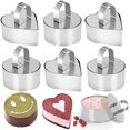 thumbnail image 1 of Anillos para Mousse YONGSHENG Acero Inoxidable 6 Piezas Redondos y en Forma de Corazón, 1 of 4