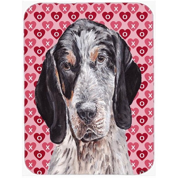Blue Tick Coonhound Hearts And Love Mouse Pad, Hot Pad Or Trivet, 7.75 x 9.25 In.