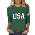 thumbnail image 4 of 250th Anniversary USA Tops for Women, 4th of July Independence Day 3/4 Sleeve Blouse, Spring & Summer Women's Casual Printed Pullover, 4 of 4