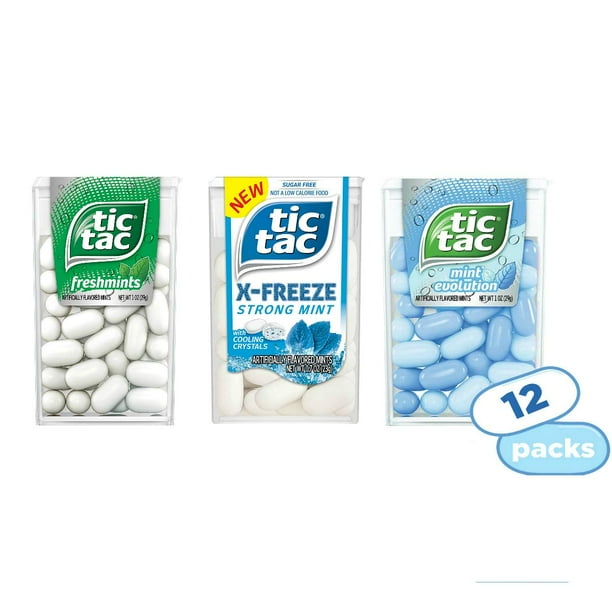 Tic Tac Fresh Breath Mints 3 Pack Freshmint, XFreeze & Mint Evolution, 1 Pack of each 1 oz