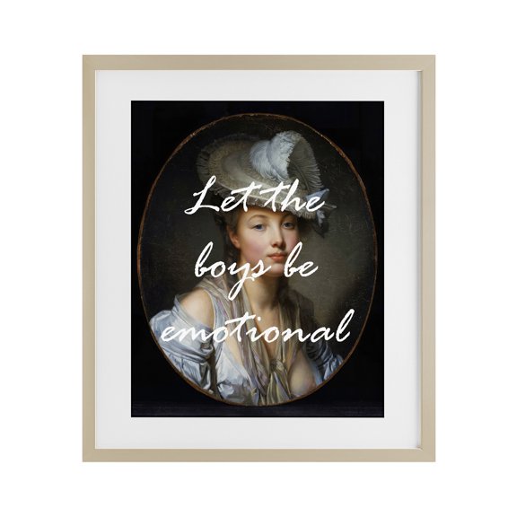 Stupell Industries Traditional Let The Boys Be Emotional Birch Framed Print Under Glass, 17 x 21, by Tina LeCour