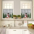 thumbnail image 4 of Snowman Merry Christmas Kitchen Curtains and Valances Set, Gray Winter Socks Xmas Tree Rod Pocket Window Valance 18 Inch Window Curtain Panels for Living Room Bedroom Laundry, 27.5x24in, 3 Pieces, 4 of 7