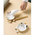 thumbnail image 4 of Cat Spoon Rest for Kitchen，Multifunction Ceramic Spoon Rest for Kitchen Counter,Cooking Utensil Holder Stove cover Lid Holder for Stove Modern Spatula Utensil Rest，Cute Spoon Rest Red, 4 of 5