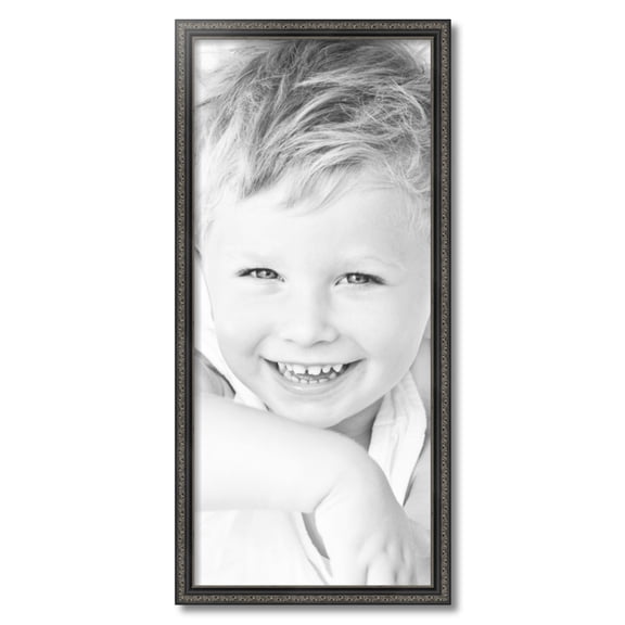 ArtToFrames 15x34 inch Antique Black Picture Frame, Black 15" x 34" Wood Poster Frame (WOM-5106) 1234