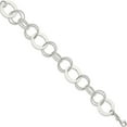 thumbnail image 2 of Sterling Silver Polished And Textured Circle Link Bracelet (7.5 X 19) Made In India qg3327-7.5, 2 of 5