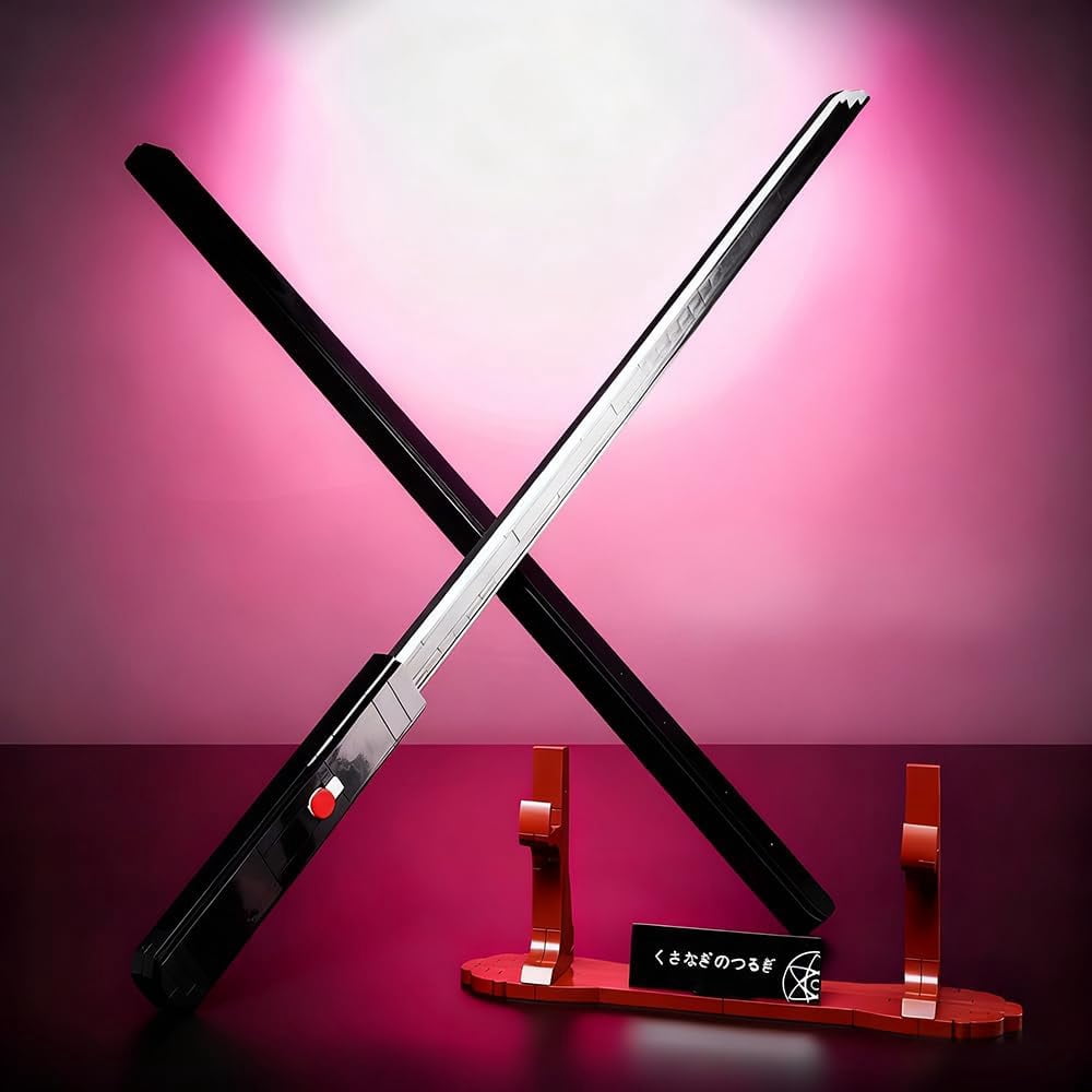 Magic Holy Sword Building Block Set, 431 PCS Katana Model Kit for Cosplay Collection, DIY Anime Sword Weapon Construction Toy with Scabbard and Stand