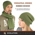 thumbnail image 2 of Wool Rib Knit Beanie Hat for Men or Women - Made in The USA - Super Soft Merino Wool - Moss Green, 2 of 7