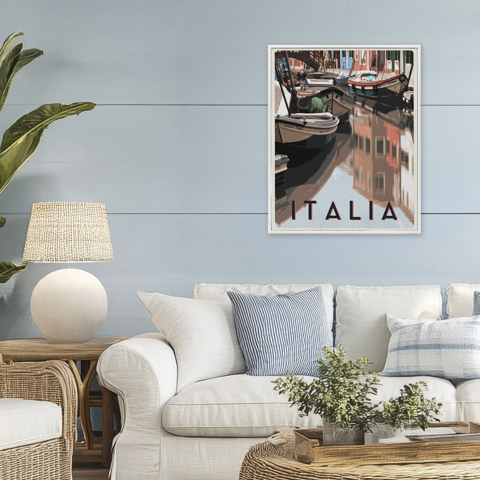 Stupell Industries Italia Canal Poster White Framed Giclee Art, design by Shelley Lake