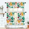 thumbnail image 6 of Cute Vegetable Curtains for Kitchen Bathroom Healthy Food Rod Pocket Window Tier Curtains Valance Set 3 Pcs Simple Art Cartoon Printed Short Curtains 54 x 18 inches + 27 x 36 inches *2, 6 of 6