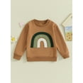 thumbnail image 2 of Kids Girl Boy Casual Sweatshirts Long Sleeve Rainbow Print Pullovers, 2 of 9