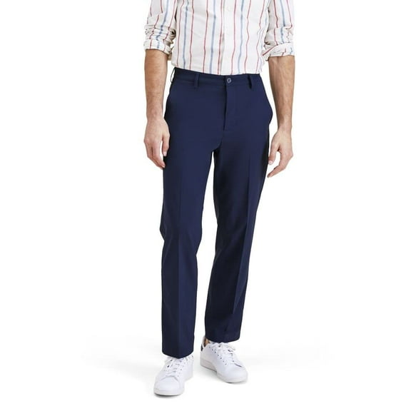 Dockers Men's Signature Go Straight Fit Khaki Smart 360 Tech Pants (Regular and Big & Tall), Navy Blazer, 36W x 29L