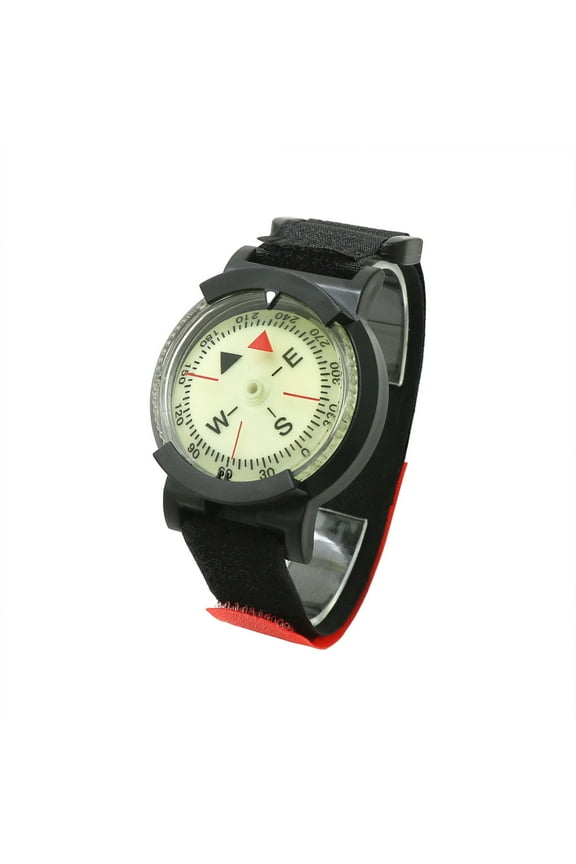 50m Compass, Luminous Dial Watch, Waterproof Fluorescent Dial Compass with Wrist Strap