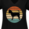 thumbnail image 4 of Inktastic Chihuahua Dog Retro Sunset Women's Plus Size V-Neck T-Shirt, 4 of 5