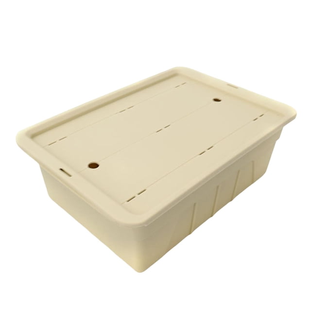 koolsoo Igt Camping Table Basket DIY Tea Storage Box for Garden Backyard Kitchenette Khaki