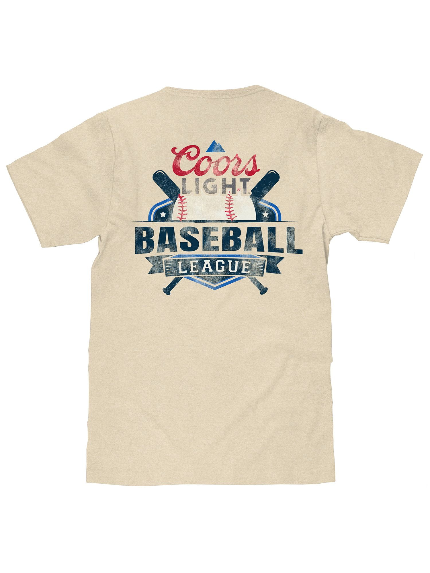 Tee Luv Coors Light Beer Baseball League Double Sided Graphic T-Shirt (Men's) (L)