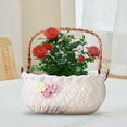 thumbnail image 5 of Ckraxd Multi-purpose Handheld Basket Planter - Decorative Ceramic Container for Small Succulents, Farmhouse Style, Wedding, Office, Home Decoration, 5 of 7