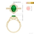 thumbnail image 4 of ANGARA Lab Grown 1.5 Ct Oval Emerald Trillium Floral Shank Ring for Women in 14K Yellow Gold (Size-9x7mm) | May Birthstone, Birthday, Anniversary, Jewelry Gift for Women | Lab-Grown Emerald Ring, 4 of 7