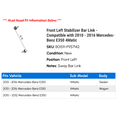 thumbnail image 2 of Front Left Stabilizer Bar Link - Compatible with 2010 - 2016 Mercedes-Benz E350 4Matic 2011 2012 2013 2014 2015, 2 of 2