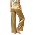 thumbnail image 5 of hoksml Women's Satin Wide Leg Pants Elastic High Waist Silky Lounge Trousers with Pockets for Sleepwear and Casual, 5 of 9