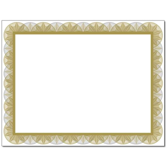 Gold Spiral Laser & Inkjet Certificate Border Paper, 100 Sheets