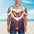thumbnail image 2 of Fotbe Butterfly Over Lavender Camisa Hawaiana para Hombre Unisex – Camisa Casual de Verano con Botones de Manga Corta de Algodón y Lino,Large, 2 of 7