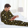 thumbnail image 6 of Salouo Gnomes With Honey And Bees Print Button-Front Long Sleeve Pajama Set for Men, Soft 2Pjs Men's Long Sleeve Sleepwear-Large, 6 of 7