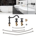 thumbnail image 4 of Beautiful Copper Bathroom Basin Faucet With Double Handle, Leakproof  For Easy Installation, 4 of 8