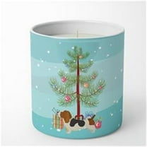 Carolines Treasures CK3518CDL 3.75 x 3.25 in. Unisex Basset Hound Christmas Tree 10 oz Decorative Soy Candle