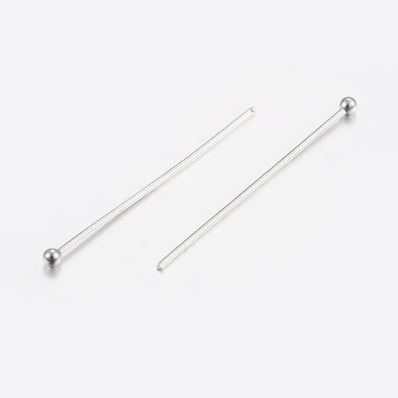 50pc Non-Tarnish 304 Stainless Steel Ball Head Pins Stainless Steel Color 20x0.6mm 22 Gauge Head: 2mm