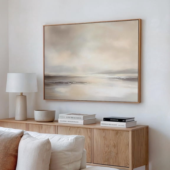 Beige Abstract Ocean Poster Minimalist Coastal Landscape Poster, Unframed Poster Size 8x12