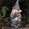 thumbnail image 2 of Funny Gnome Pooping Miniature Statue - Lifelike Resin Dwarf Figurine for Wacky Garden Decor & Unique Gift Idea, 2 of 5