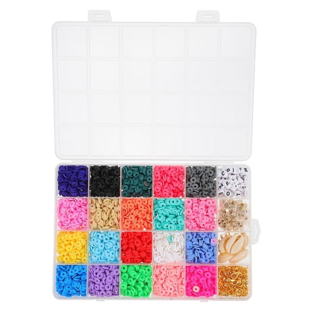 OUNONA Jewellery Beads 1 Set Multi colored Handmade Polymer Clay for Handcraft Projects