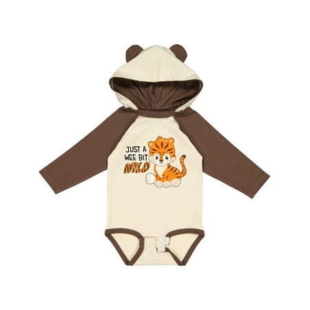 

Inktastic Just a Wee Bit Wild- Cute Tiger Cub Gift Baby Boy or Baby Girl Long Sleeve Bodysuit