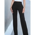thumbnail image 6 of Weardear Women's Dress Pants Solid Wide Leg Lounge Pants Casual Straight Leg High Waist Pants Stretchy Trousers, 6 of 7
