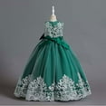 thumbnail image 3 of SUEE Flower Girls Dress for Wedding Bow-Knot Princess Long Ball Gown, 4-13 Year, 3 of 8