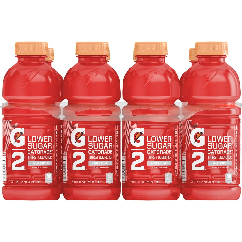 Gatorade G2 Thirst Quencher Lower Sugar Sports Drink, Fruit Punch, 20 oz Bottles, 8 Count
