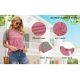 thumbnail image 4 of Rosvigor Plus Size T Shirts for Women Color Block Tops Loose Tee Short Sleeve Blouses, 4 of 6