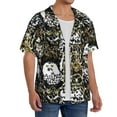 thumbnail image 2 of Fuzoiu Ink Graffiti Owl Print Men's Casual Short,Men's Short Sleeve Shirt,Mens Casual Button Down Shirts,Cuban Collar Summer Shirt for Beach, Vacation, and Outdoor Activities-Large, 2 of 5