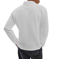 thumbnail image 3 of Fabrcox Mens Black Polo Shirts Fall Big and Tall Collared T Shirts Long Sleeved M-4xl Casual Solid Color Basic Polo Shirts,Light Gray M, 3 of 5