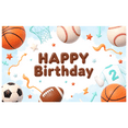 thumbnail image 2 of Sports Theme Birthday Banner Happy Birthday Decorative Balloons Party Backdrop for Kids Celebration Event Decoration, 2 of 7